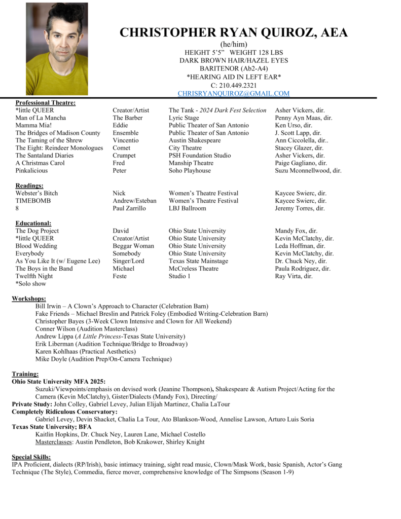 Resume of Chris Quiroz