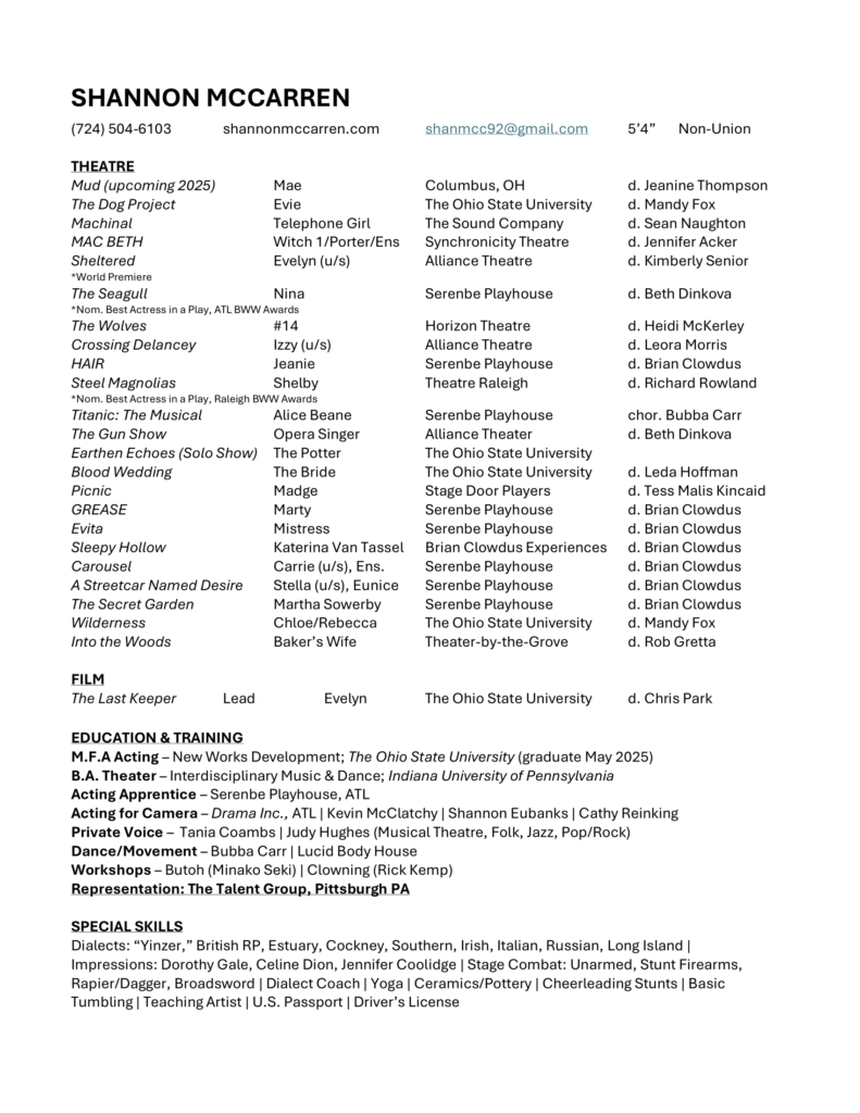 Resume of Shannon McCarren