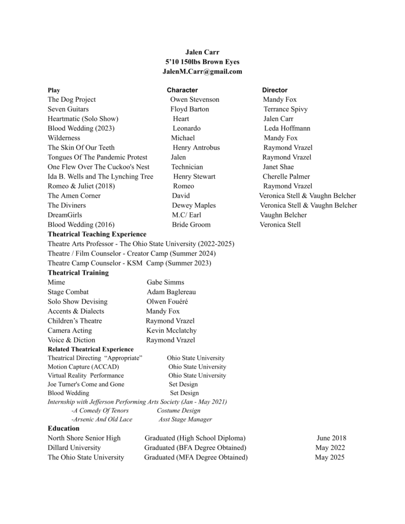 Resume of Jalen Carr